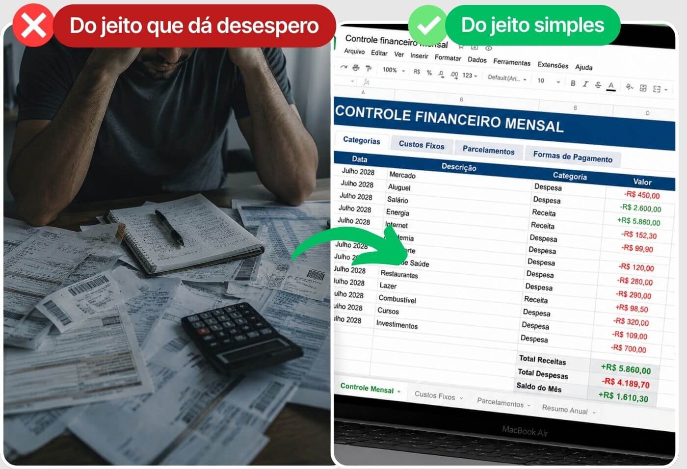 Antes e depois